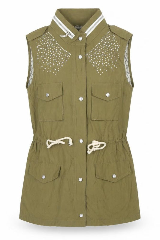 Jumpo Womens Green Gilet Jacket Size 10 Zip