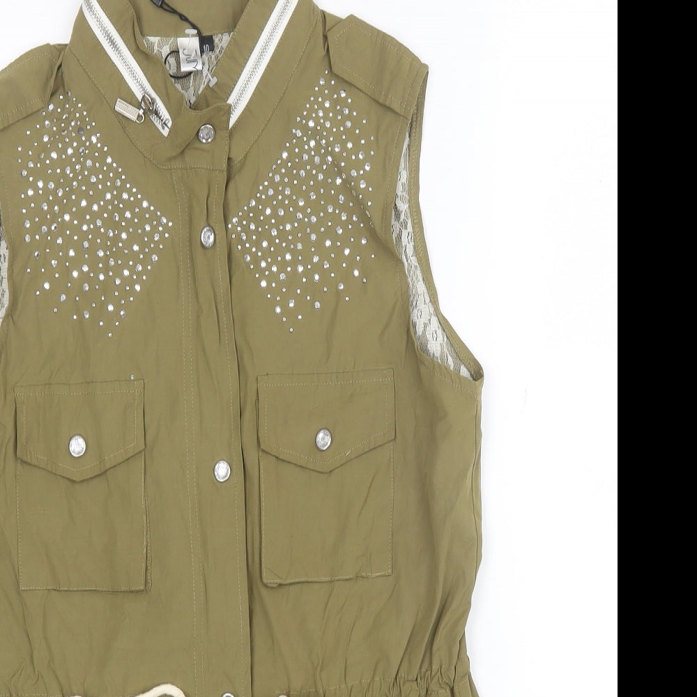 Jumpo Womens Green Gilet Jacket Size 10 Zip