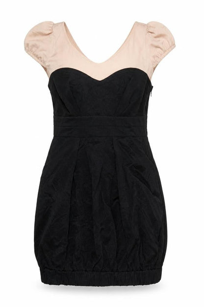 Miss Selfridge Womens Black Colourblock Viscose A-Line Size 12 Scoop Neck Zip