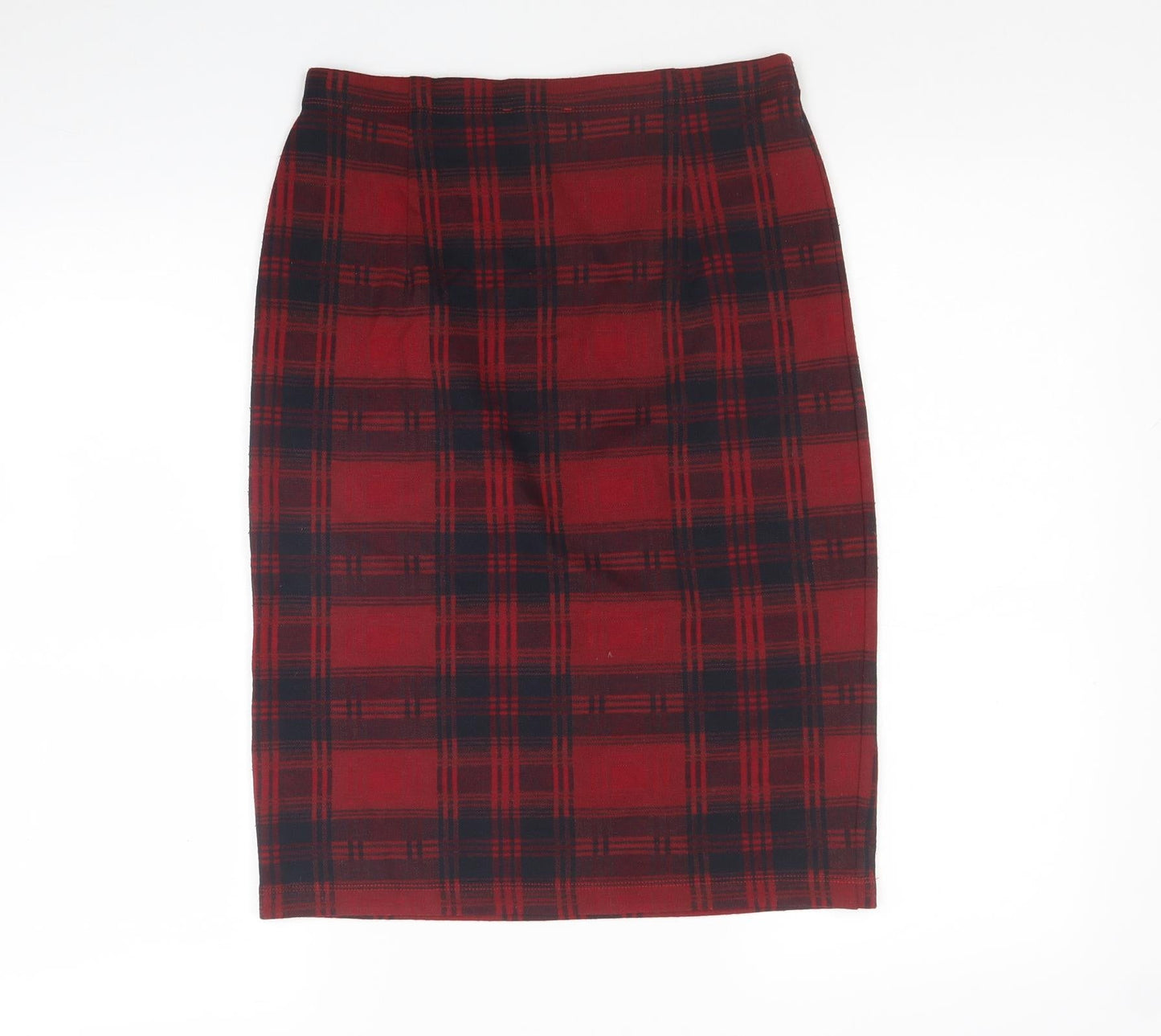 TU Womens Red Plaid Polyester A-Line Skirt Size 10