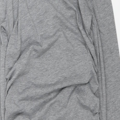 SheIn Womens Grey Polyester Bodycon Size L V-Neck Pullover