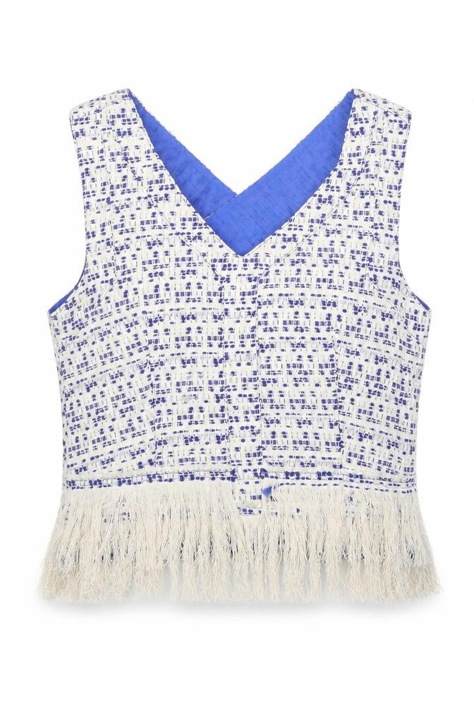 Womens UK Size S Drole de copine White Cropped Blouse