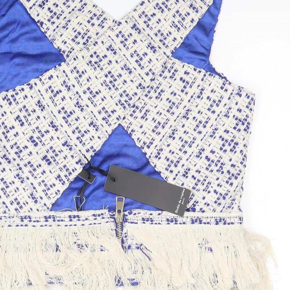 Womens UK Size S Drole de copine White Cropped Blouse
