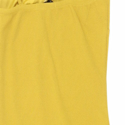 Missguided Womens Yellow Polyester Tank Dress Size 6 Scoop Neck Pullover