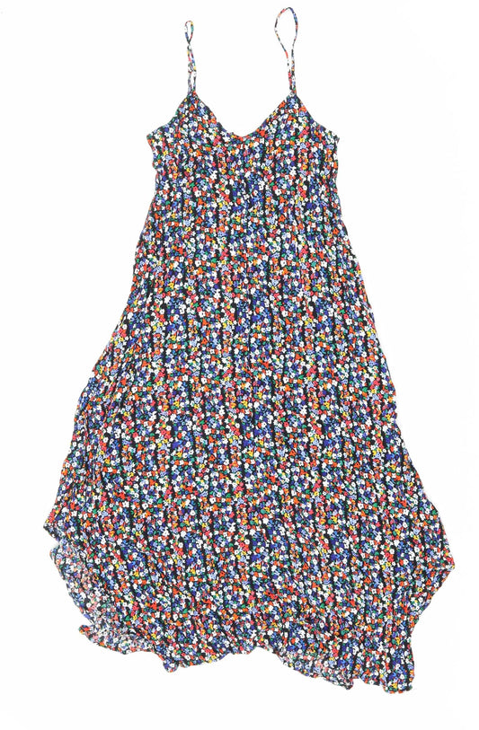 Gap Womens Multicoloured Floral Viscose Trapeze & Swing Size XS V-Neck Pullover