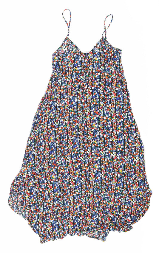 Gap Womens Multicoloured Floral Viscose Trapeze & Swing Size XS V-Neck Pullover