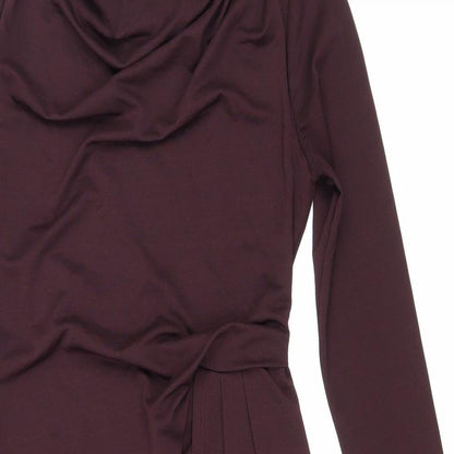 Topshop Womens Purple Polyester Bodycon Size 10 Boat Neck Pullover