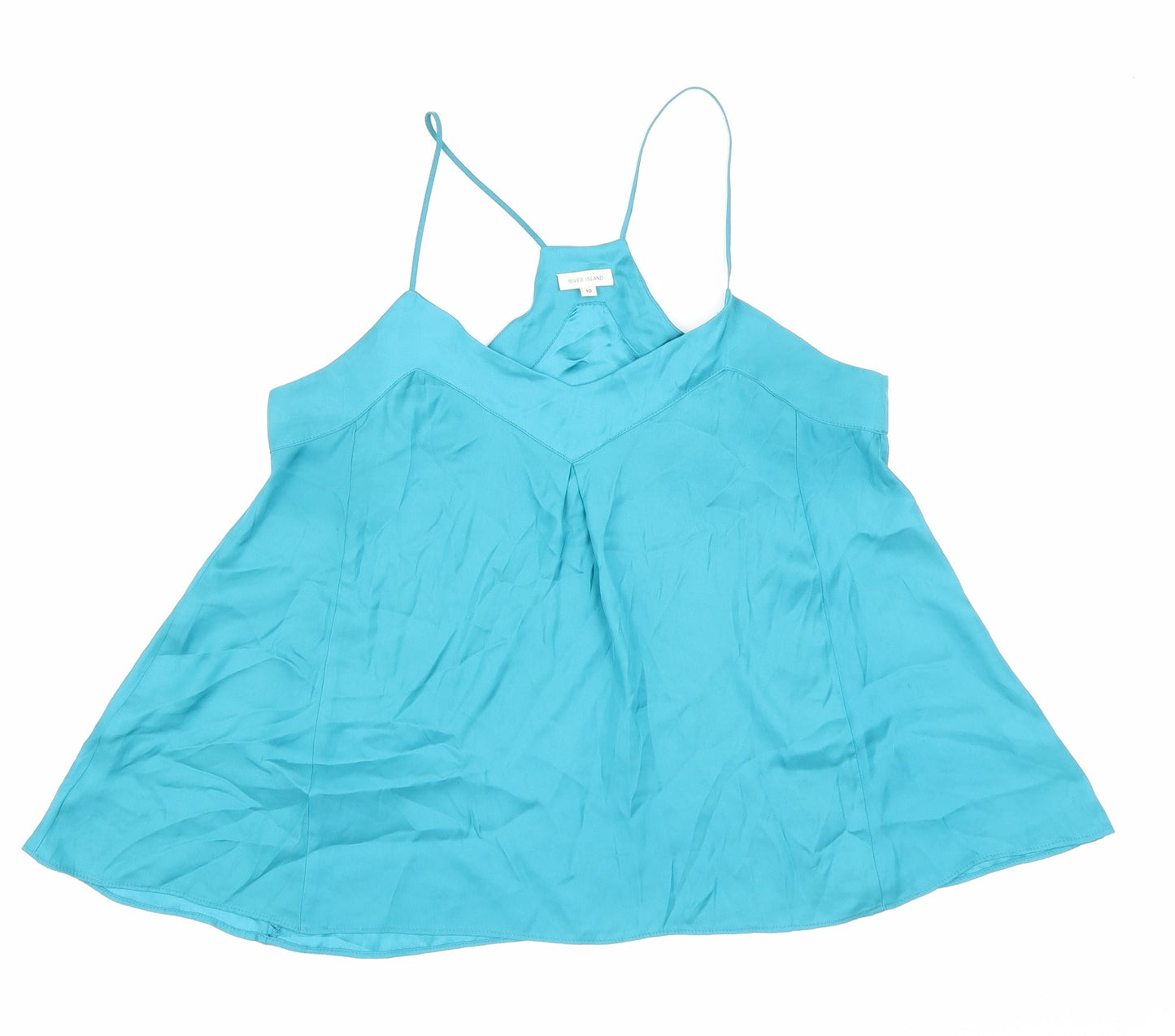 Womens UK Size 10 River Island Blue Camisole T-Shirt