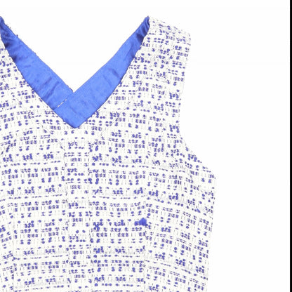 Womens UK Size M Drole de Copine Blue Cropped Blouse