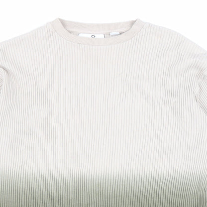 Collision Mens Green Round Neck Cotton Pullover Jumper Size XS - Ombre