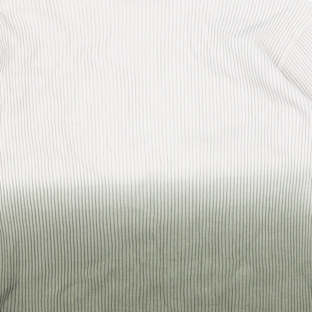 Collision Mens Green Round Neck Cotton Pullover Jumper Size XS - Ombre