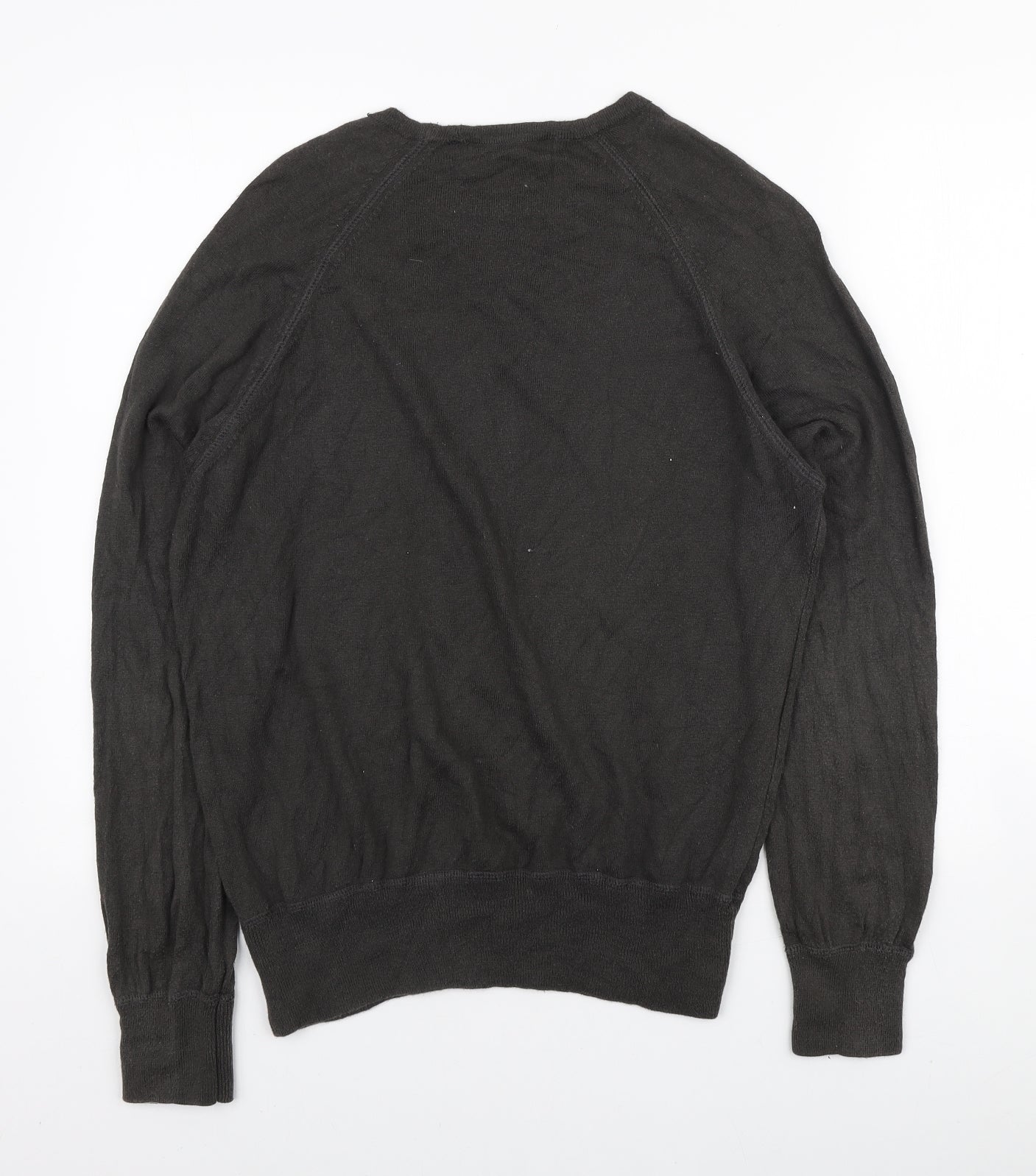 Topman Mens Green Round Neck Cotton Pullover Jumper Size M