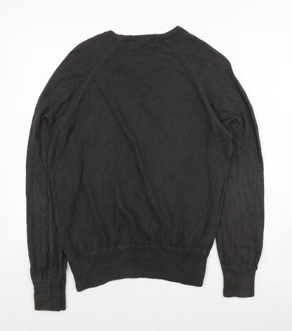 Topman Mens Green Round Neck Cotton Pullover Jumper Size M