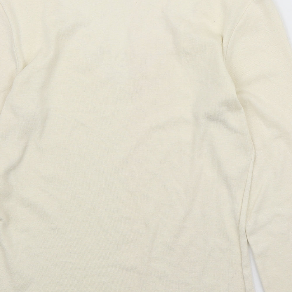 Damart Womens Yellow V-Neck Polyester Pullover Jumper Size M - Lace Neckline