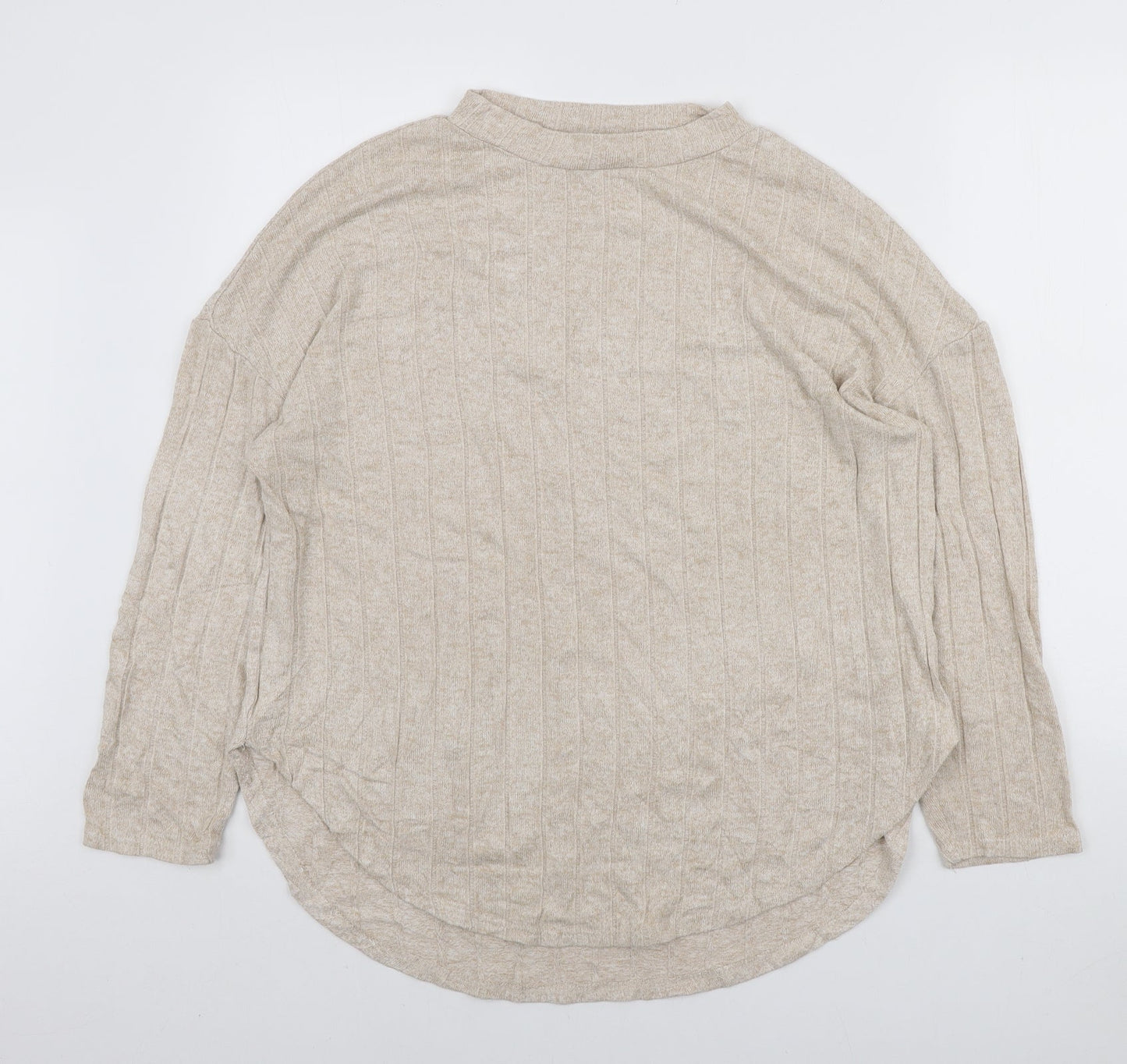 Primark Womens Beige Round Neck Viscose Pullover Jumper Size M