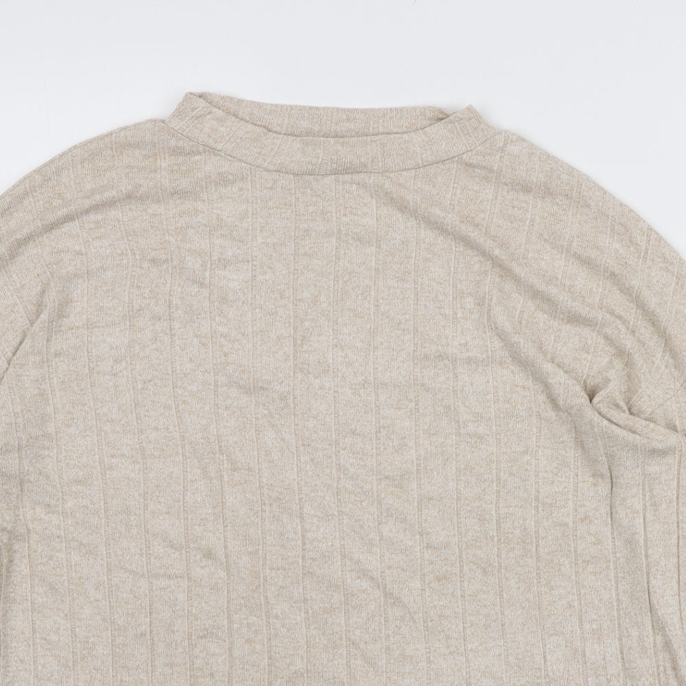 Primark Womens Beige Round Neck Viscose Pullover Jumper Size M