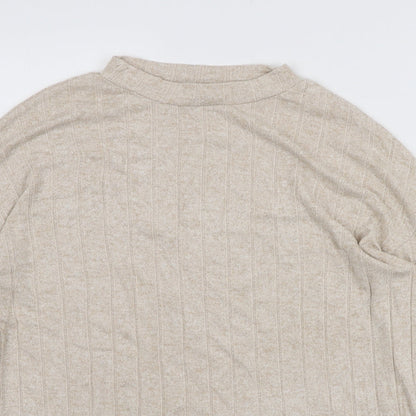 Primark Womens Beige Round Neck Viscose Pullover Jumper Size M