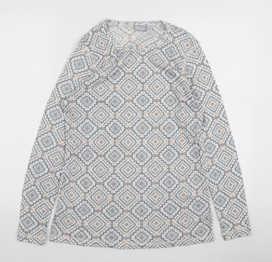 Crivit Womens Multicoloured Geometric Polyester Basic T-Shirt Size 18 Round Neck