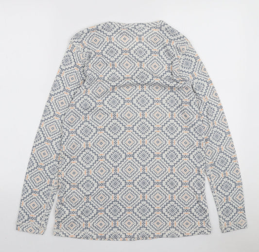 Crivit Womens Multicoloured Geometric Polyester Basic T-Shirt Size 18 Round Neck