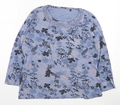 Womens UK Size M EWM Blue Basic T-Shirt