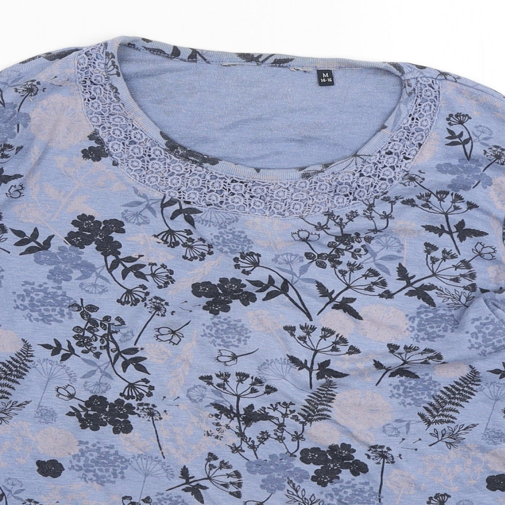 Womens UK Size M EWM Blue Basic T-Shirt