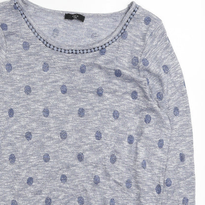 Womens UK Size 12 M&Co Blue Pullover Jumper