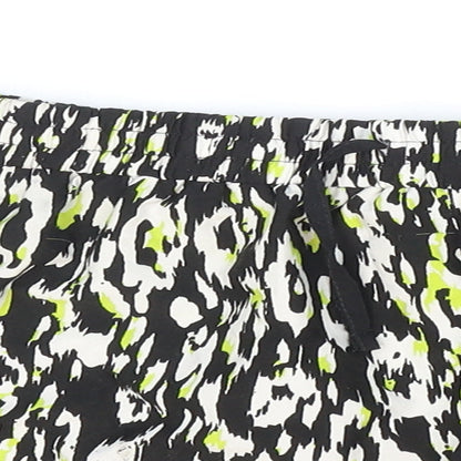 Denim & Co. Womens Multicoloured Animal Print Polyester Hot Pants Shorts Size 10 Regular Pull On