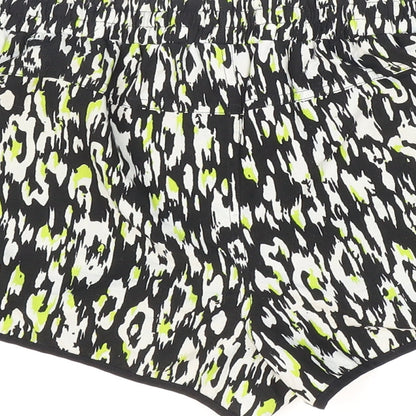Denim & Co. Womens Multicoloured Animal Print Polyester Hot Pants Shorts Size 10 Regular Pull On