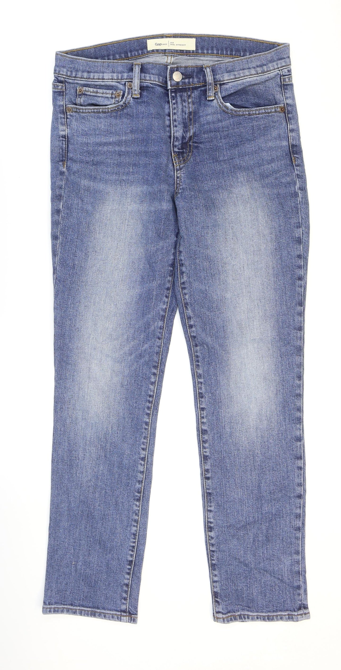 Gap Mens Blue Cotton Straight Jeans Size 28 in L27 in Regular Zip