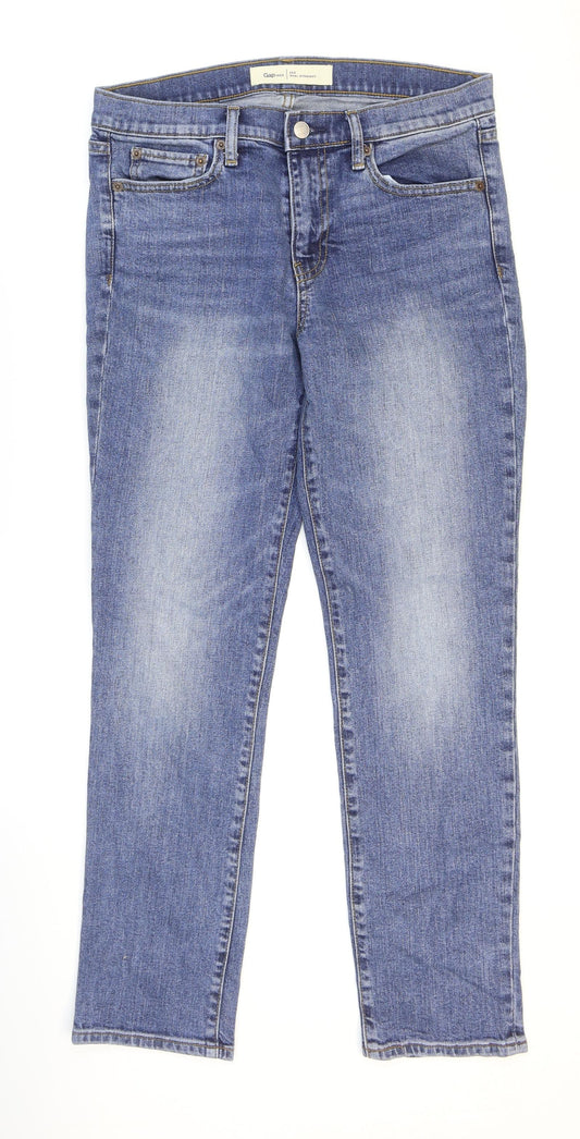 Gap Mens Blue Cotton Straight Jeans Size 28 in L27 in Regular Zip