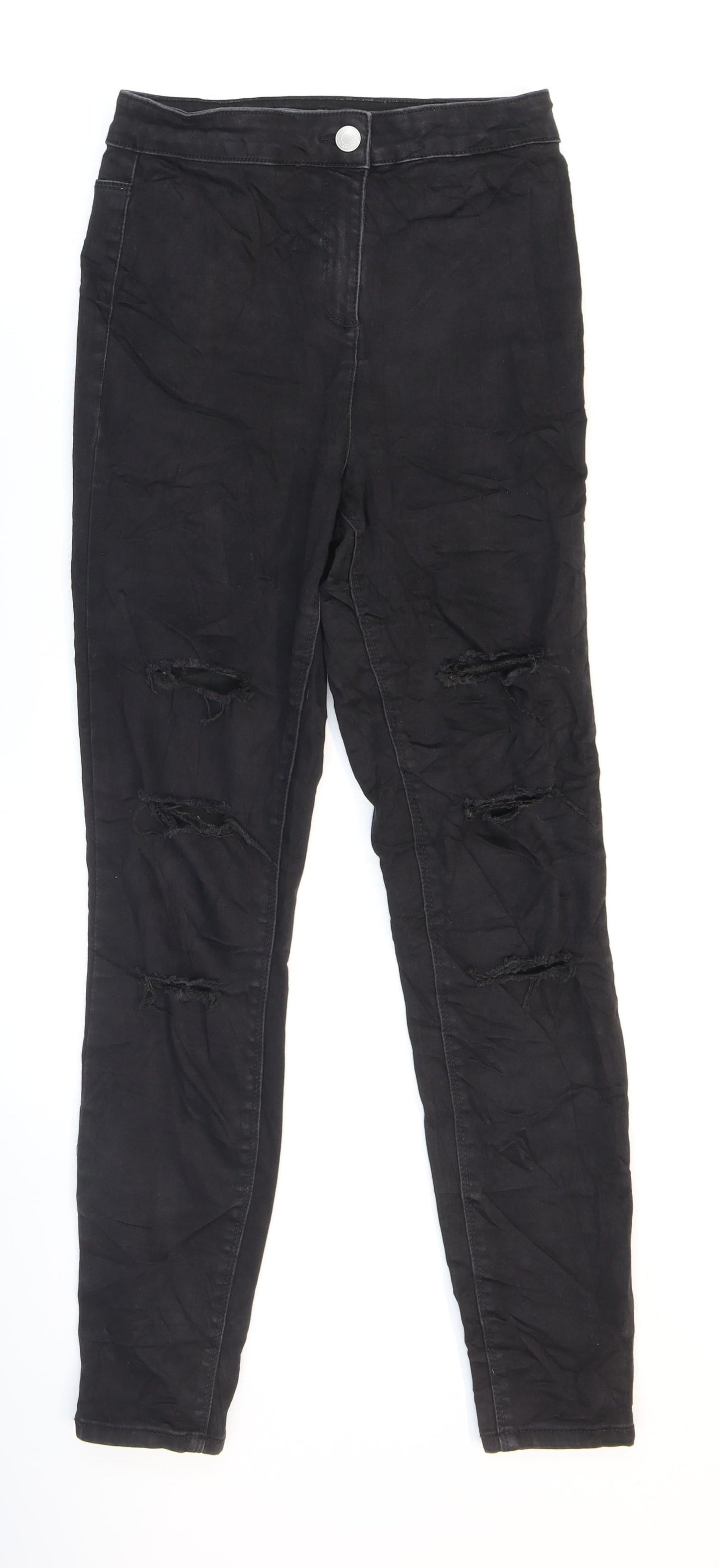 Mens UK Size  Papaya Regular Fit Skinny Black Jeans