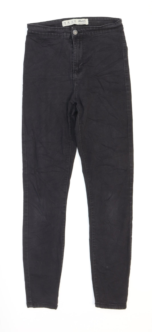 Denim & Co. Womens Black Cotton Skinny Jeans Size 10 L27 in Regular Zip