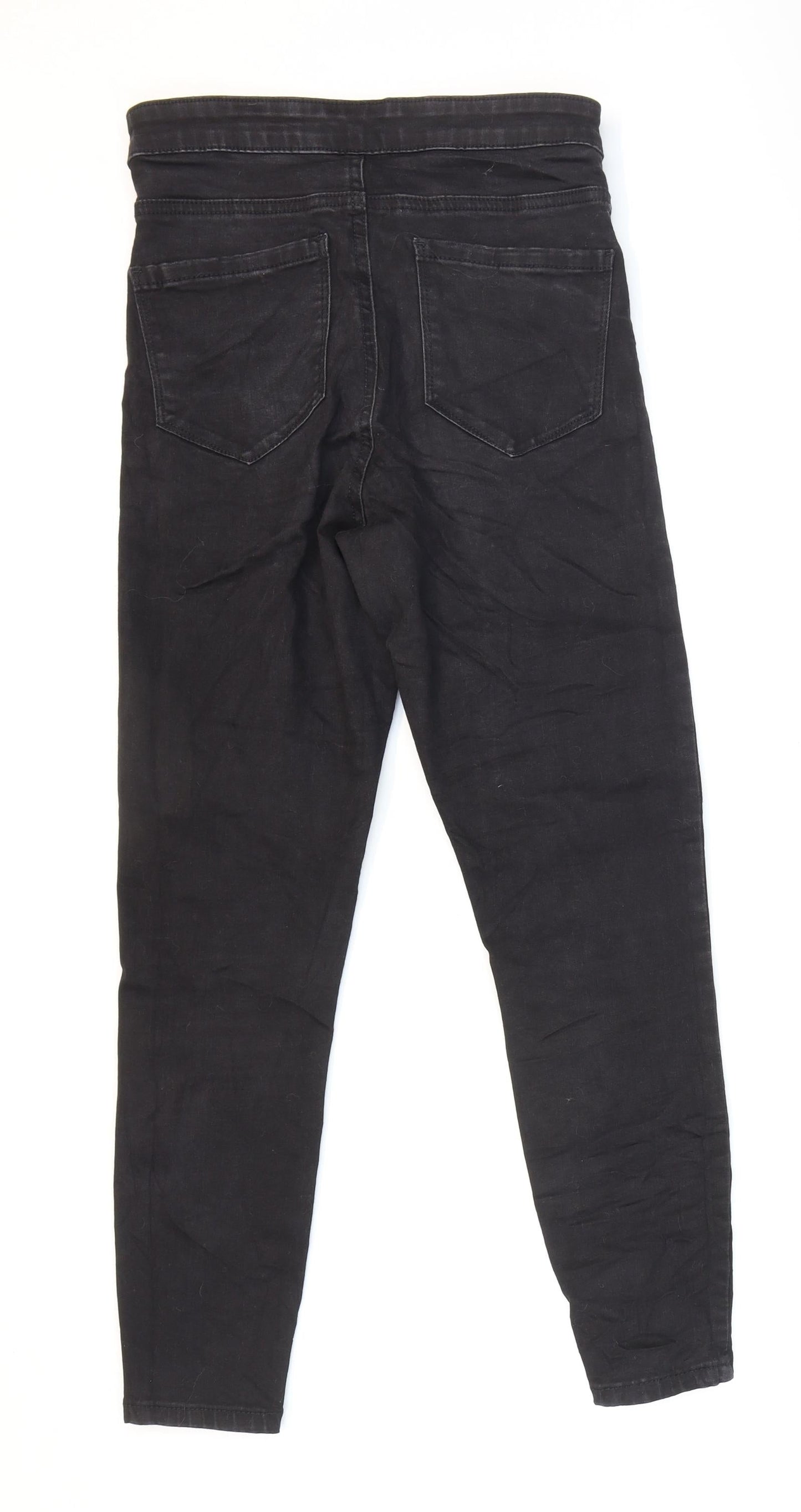 Denim & Co. Womens Black Cotton Skinny Jeans Size 10 L27 in Regular Button