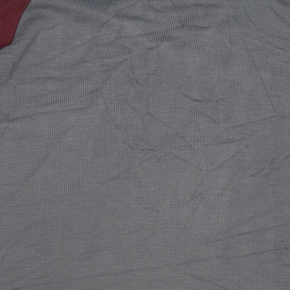 Pierre Sangan Mens Grey V-Neck Striped Acrylic Pullover Jumper Size M