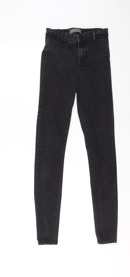 Primark Womens Black Cotton Skinny Jeans Size 10 L28 in Regular Zip