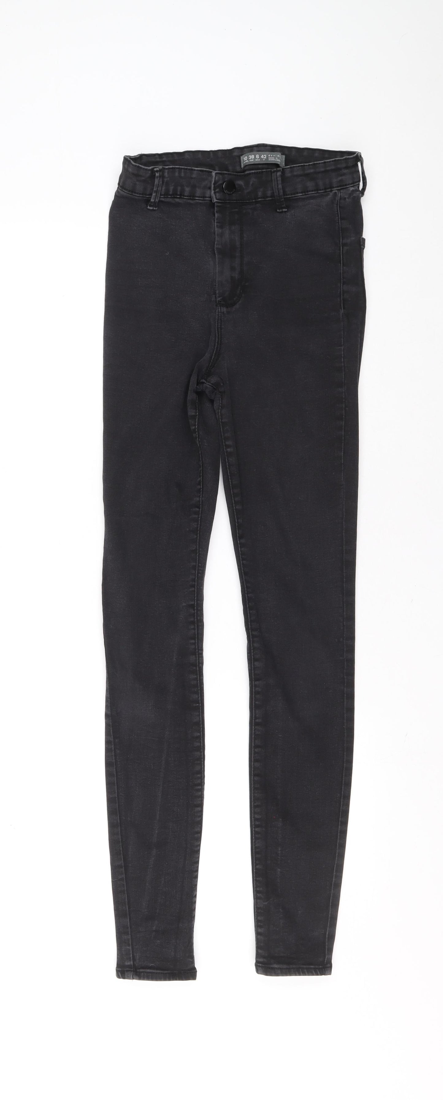 Denim & Co. Womens Black Cotton Skinny Jeans Size 10 L29 in Regular Zip