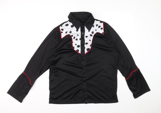 Mens UK Size M Christy's Dress Up Black  Button-Up Long Sleeve Casual Shirt