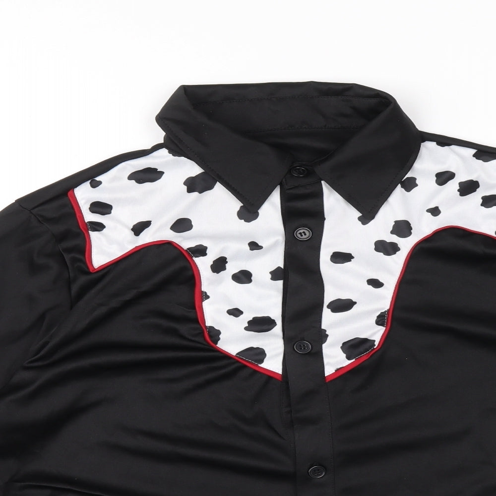 Mens UK Size M Christy's Dress Up Black  Button-Up Long Sleeve Casual Shirt