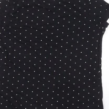 Primark Girls Black Polka Dot Cotton Basic T-Shirt Size 11-12 Years Round Neck Pullover - BFF