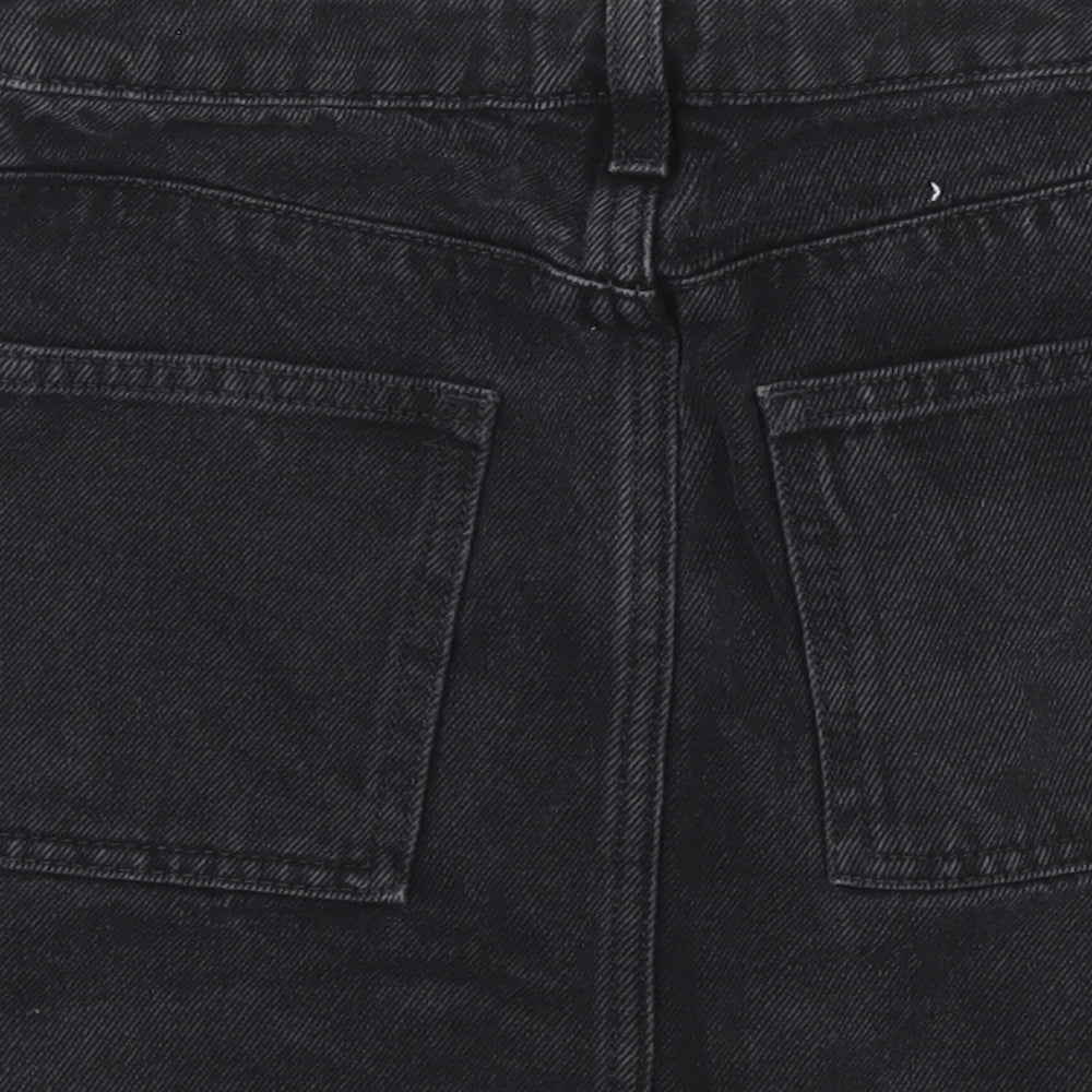 New Look Girls Black 100% Cotton Mini Skirt Size 9 Years Regular Zip
