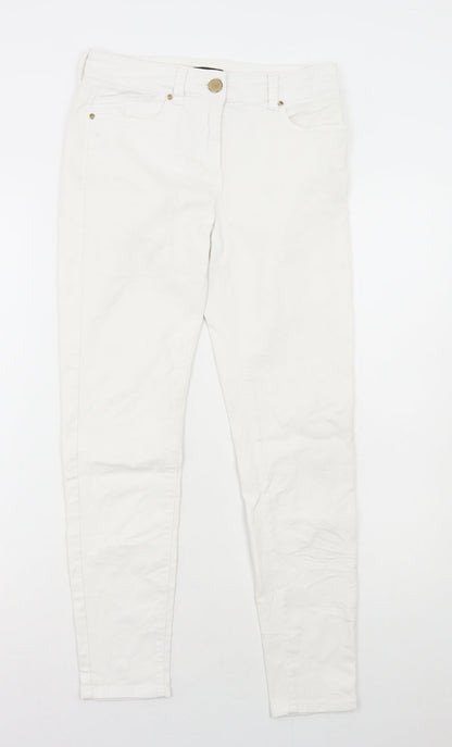 Womens UK Size 8 Marks and Spencer Regular Fit Skinny White Jeans
