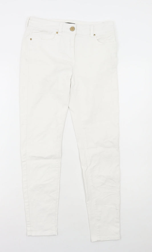 Womens UK Size 8 Marks and Spencer Regular Fit Skinny White Jeans