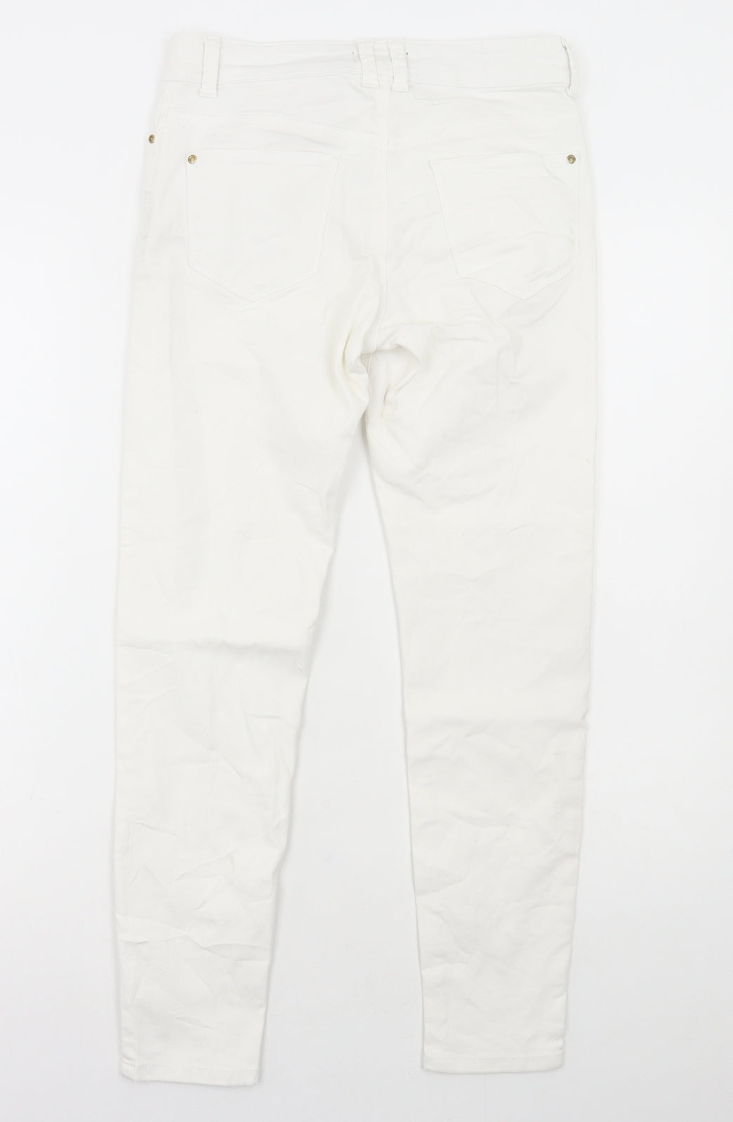 Womens UK Size 8 Marks and Spencer Regular Fit Skinny White Jeans