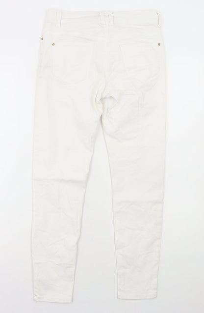 Womens UK Size 8 Marks and Spencer Regular Fit Skinny White Jeans