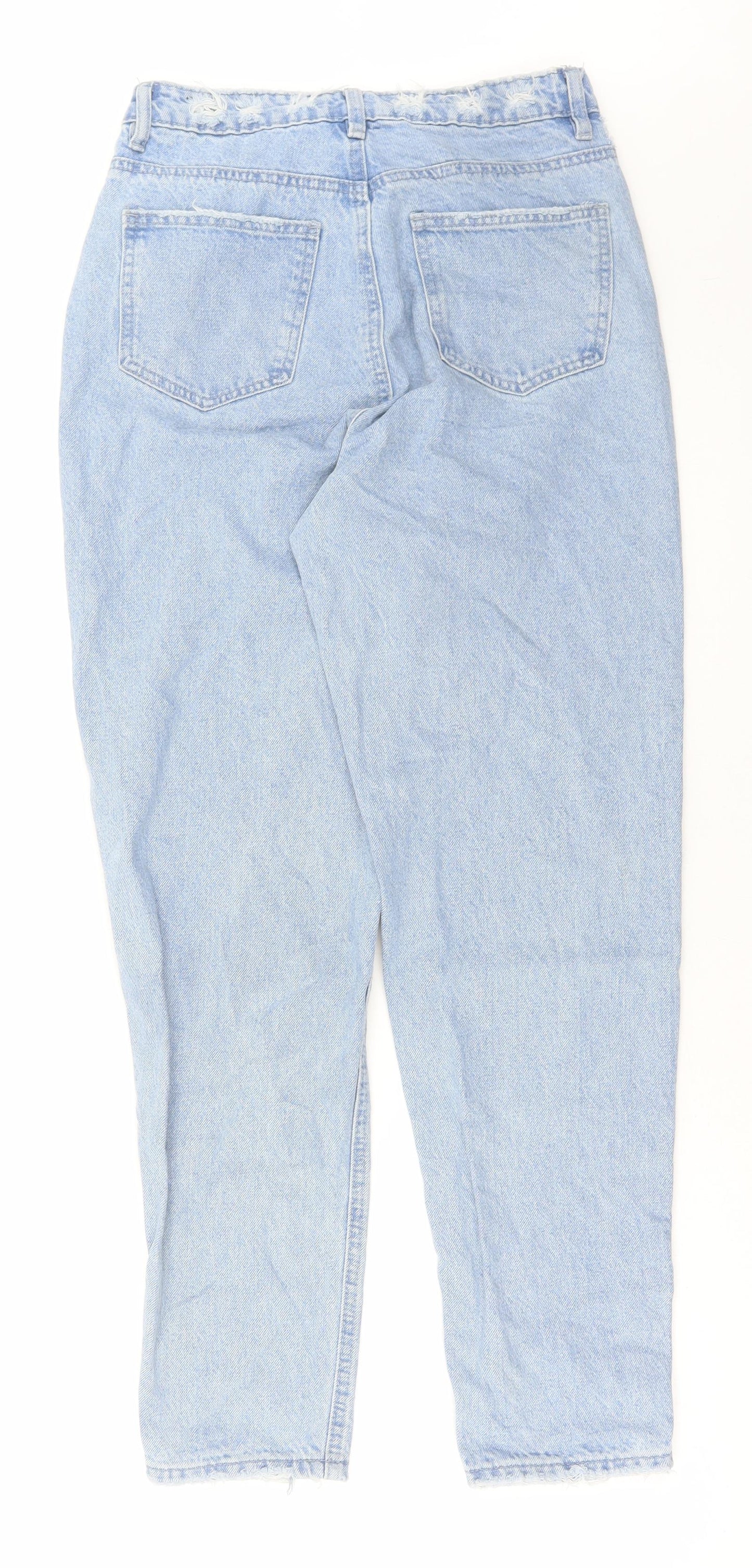 Missguided Womens Blue Cotton Mom Jeans Size 28 in L29 in Regular Button