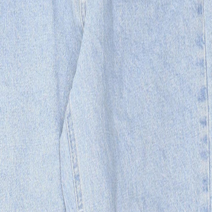 Missguided Womens Blue Cotton Mom Jeans Size 28 in L29 in Regular Button