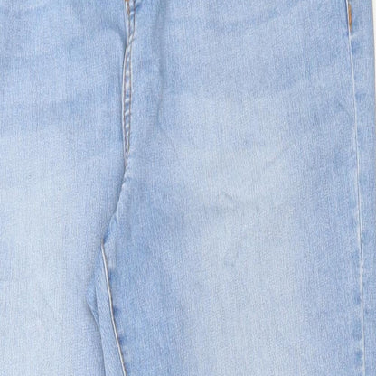 George Womens Blue Cotton Straight Jeans Size 32 in L26 in Regular Button