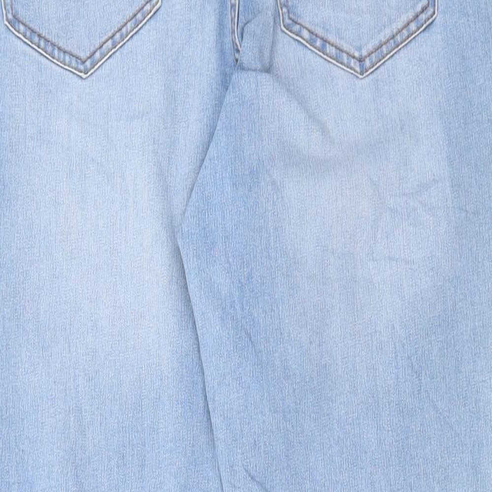George Womens Blue Cotton Straight Jeans Size 32 in L26 in Regular Button