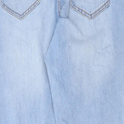 George Womens Blue Cotton Straight Jeans Size 32 in L26 in Regular Button