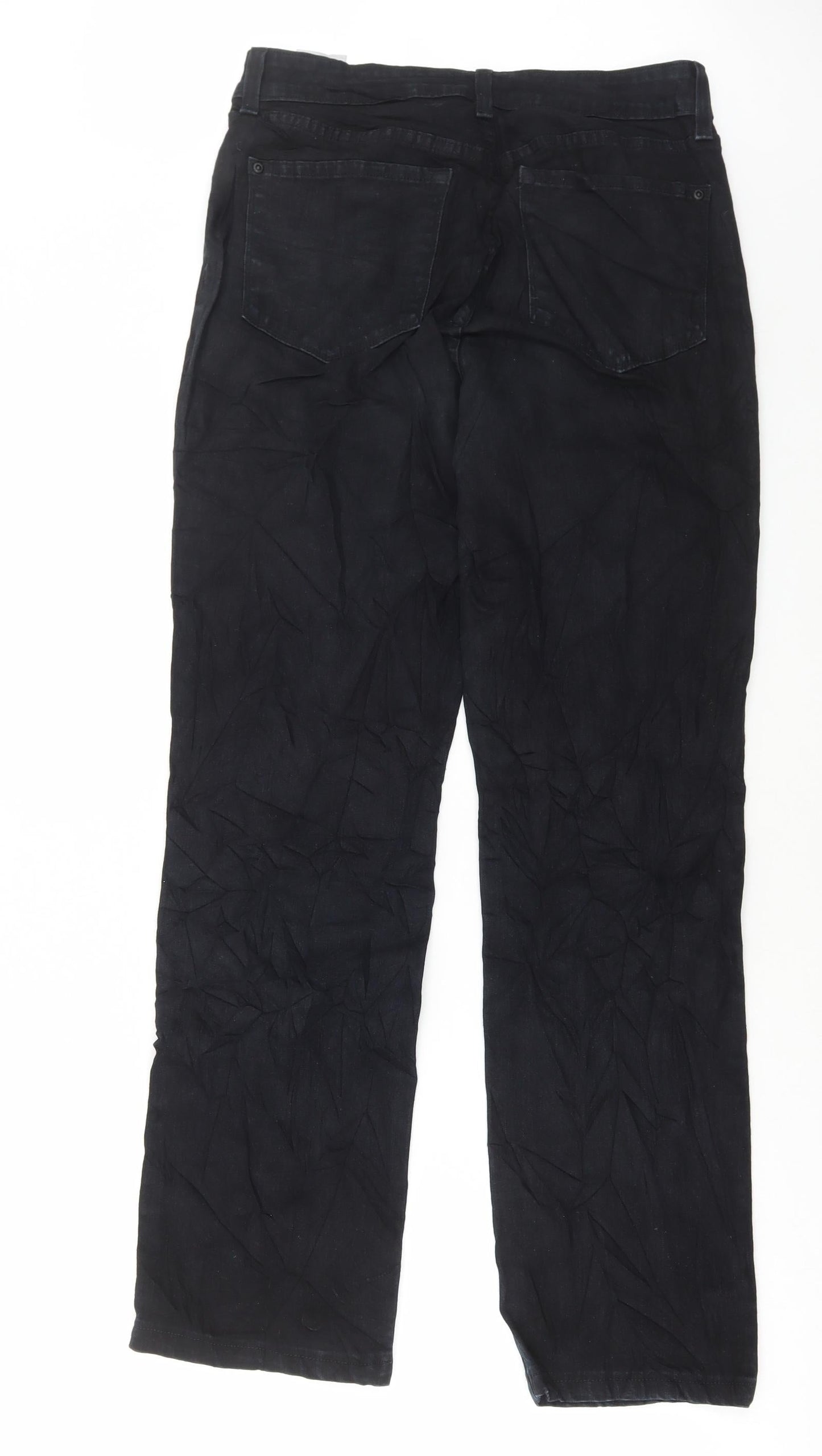 NXD Womens Black Cotton Straight Jeans Size 6 L30 in Regular Button